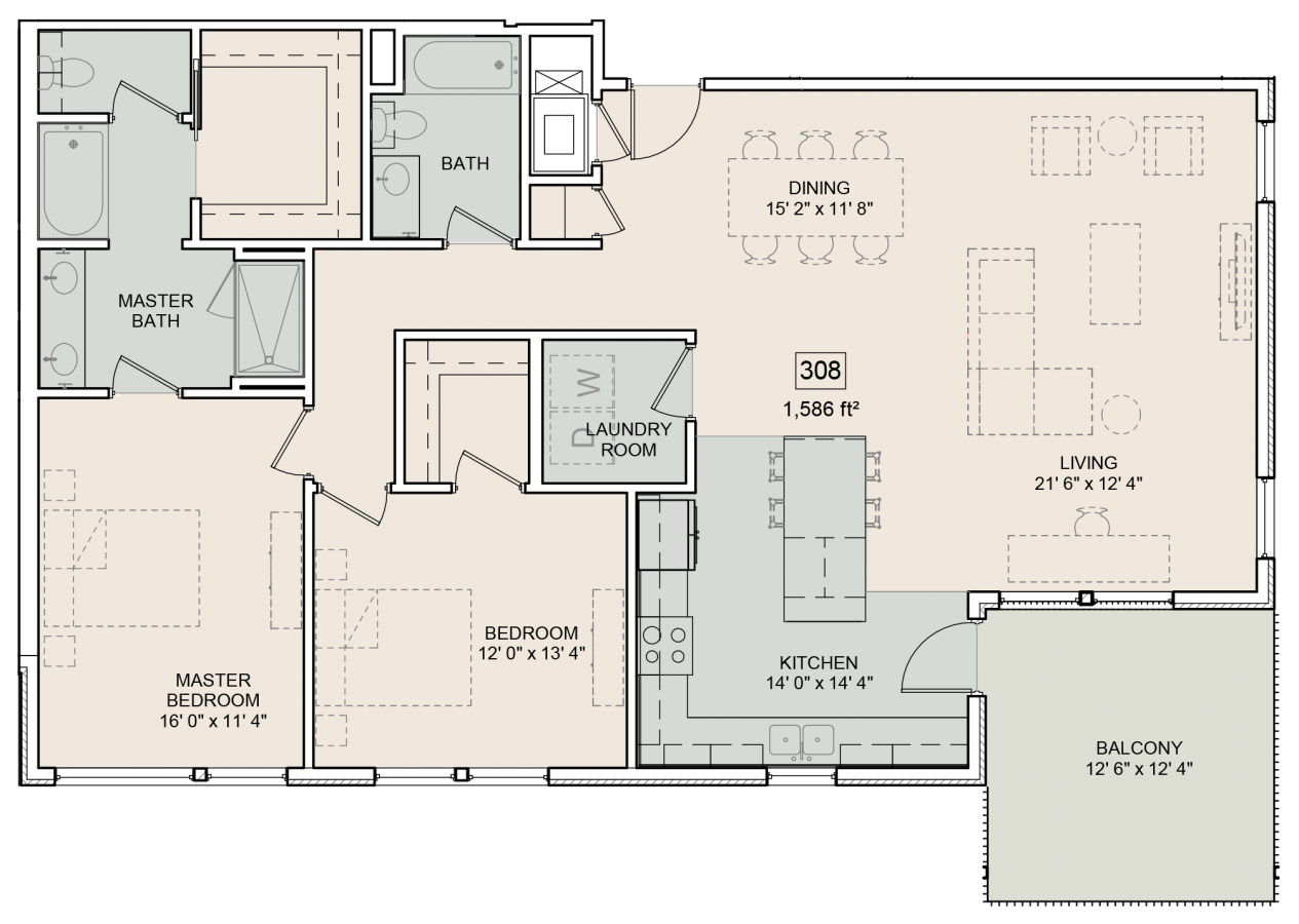 The Bower Floorplan Whitman 308